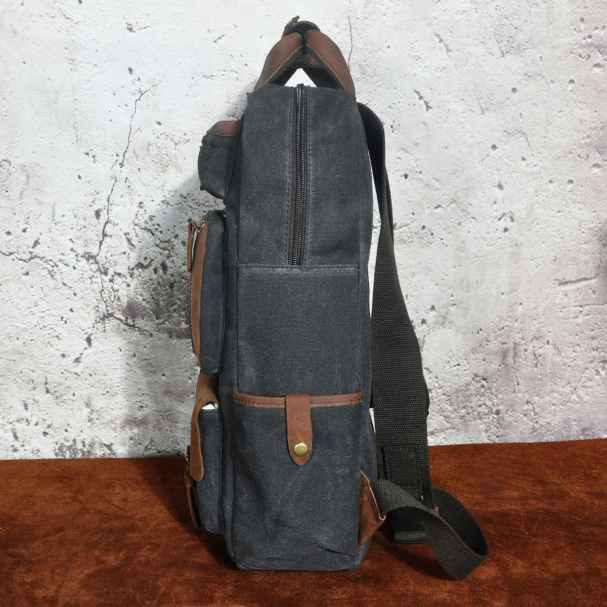 Canvas and Leather Travel Backpack