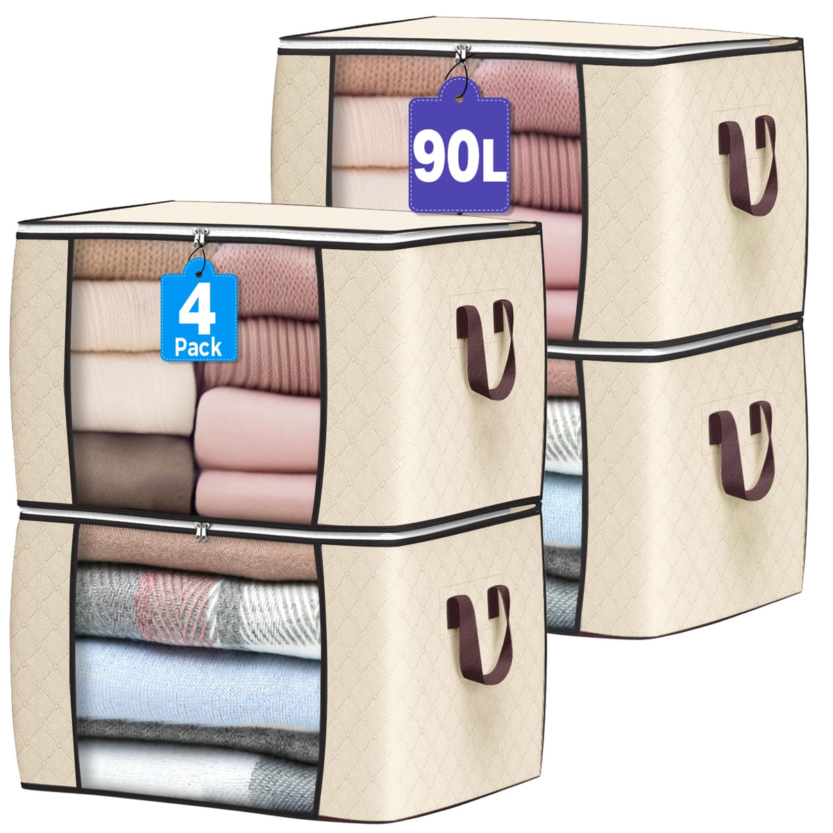 90L Foldable Clothing Storage Bags
