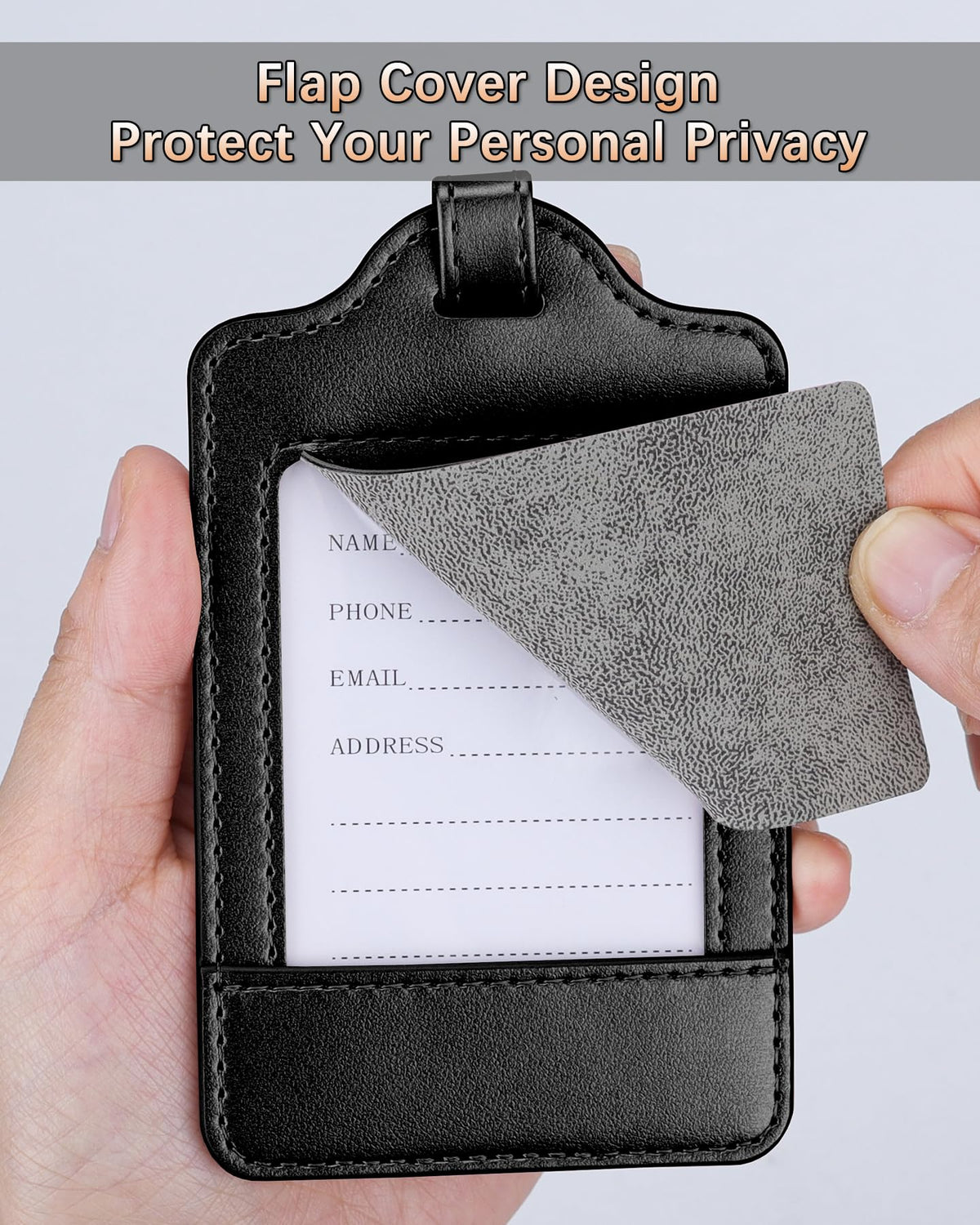 Three-Pack PU Leather Luggage Tags