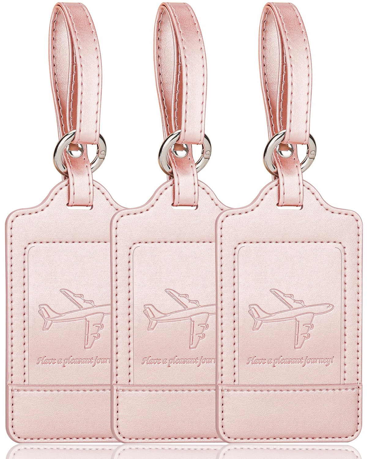 Three-Pack PU Leather Luggage Tags