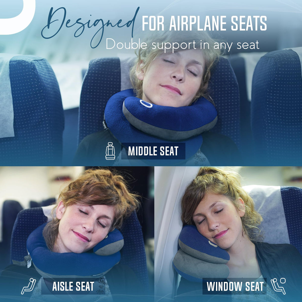 Adjustable Head and Chin Support Travel Pillow