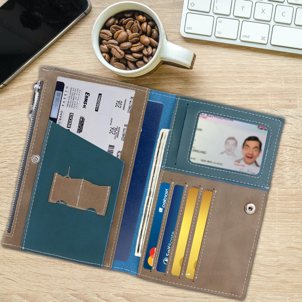 Slim Leather Passport and Document Wallet
