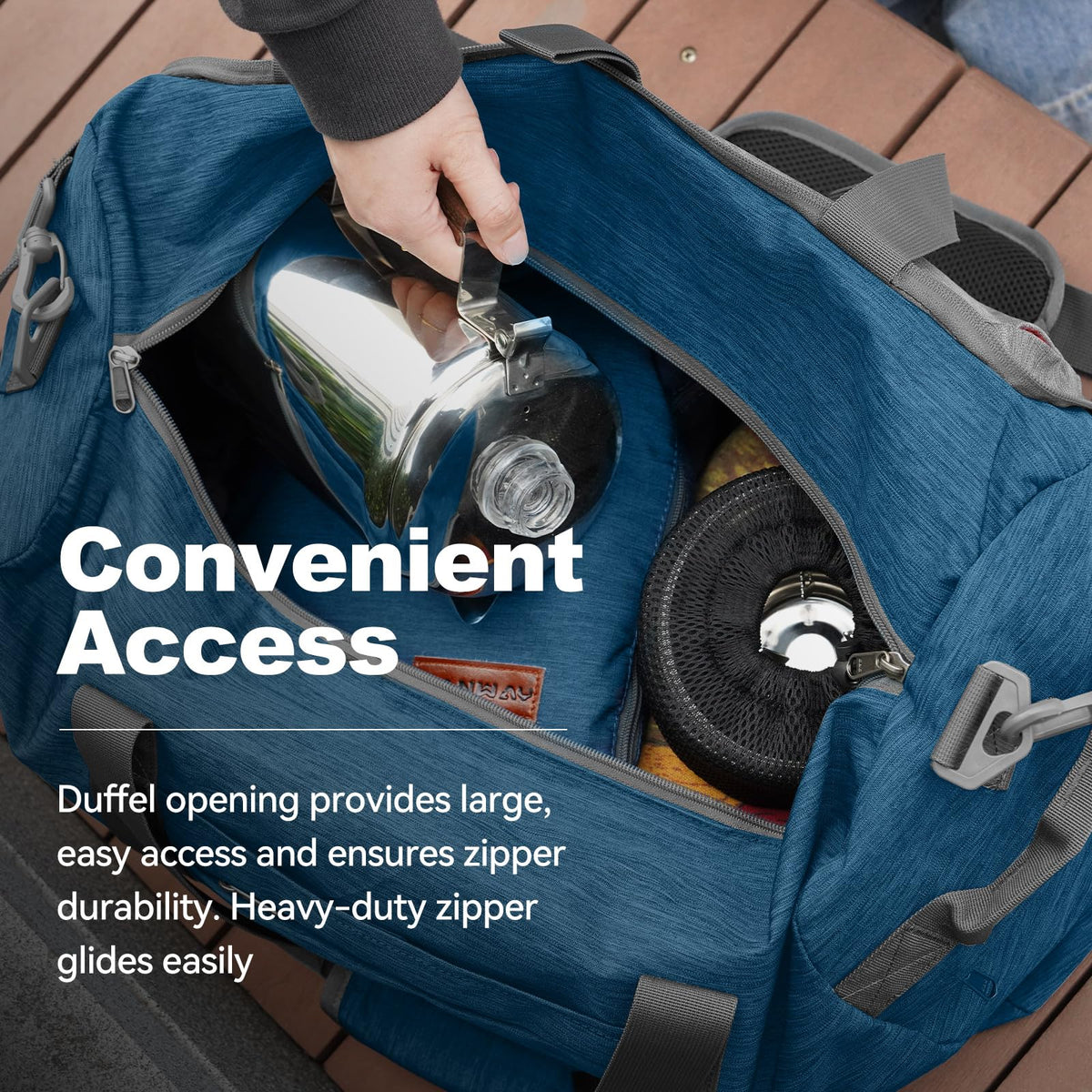 65L Foldable Duffel with Shoe Compartment