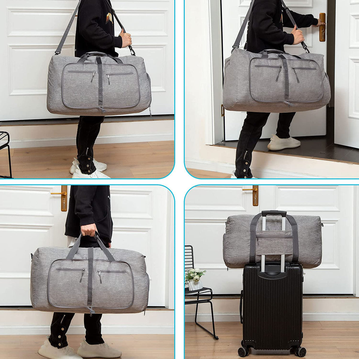65L–115L Foldable Duffel with Shoe Compartment
