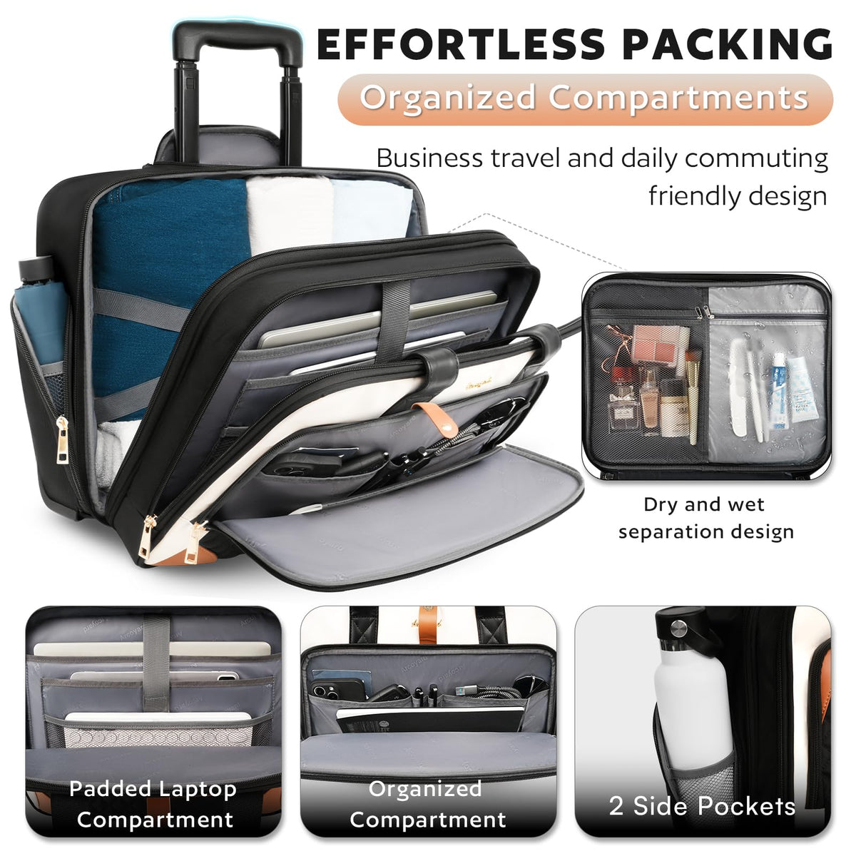Rolling 17-Inch Laptop Briefcase