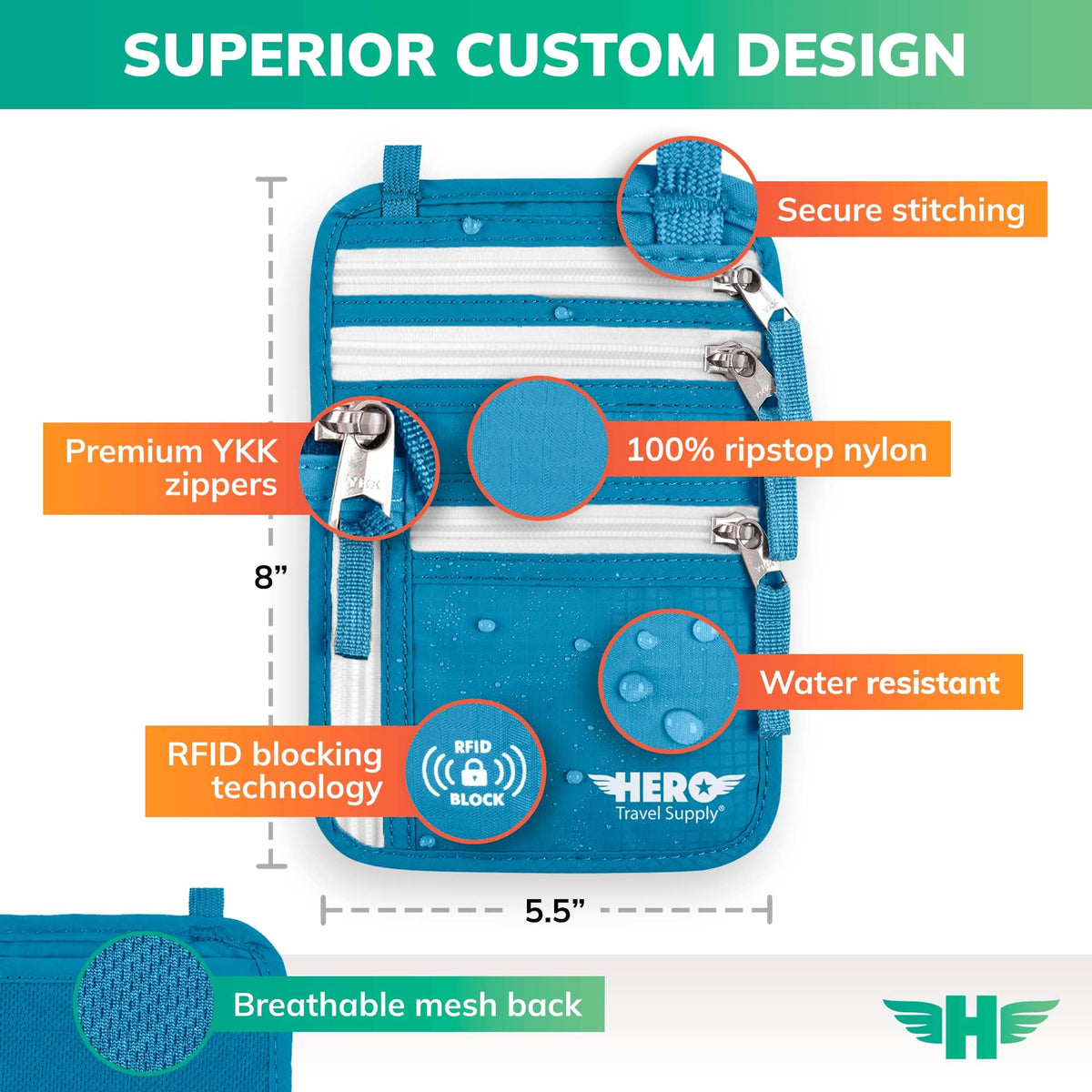 RFID-Blocking Travel Neck Wallet