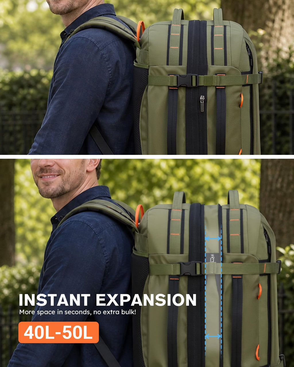 40L–50L Convertible Travel Backpack
