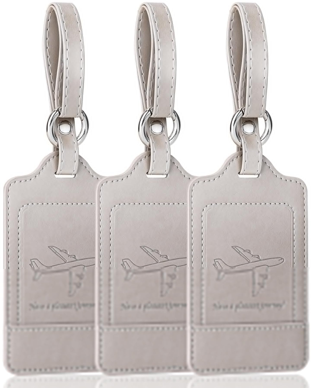 Three-Pack PU Leather Luggage Tags
