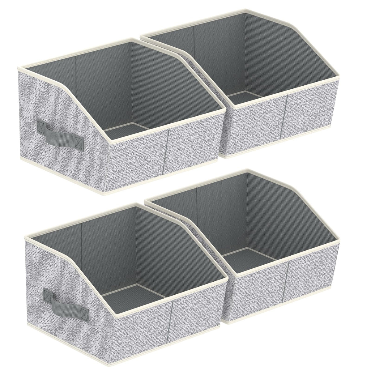 Open-Front Fabric Clothing Storage Bins