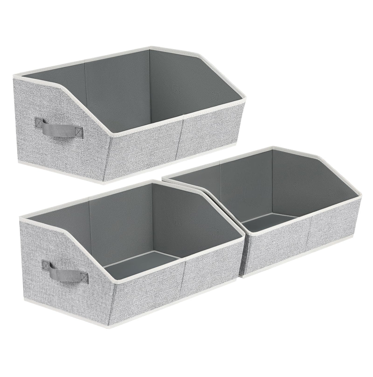 Open-Front Fabric Clothing Storage Bins