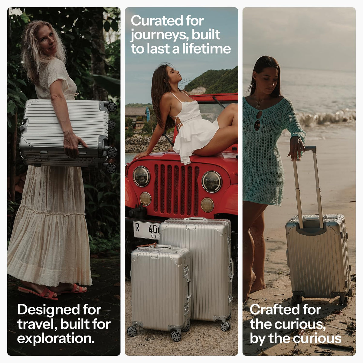 28-Inch Aluminum Checked Suitcase