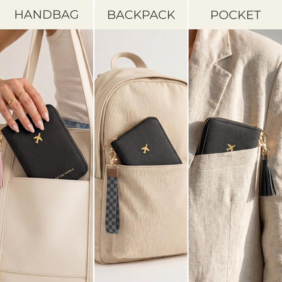Passport Wallet with Detachable Wrist Strap