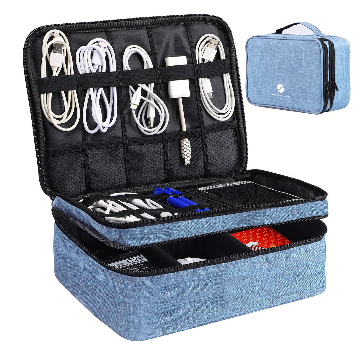 Adjustable-Divider Cable Organizer Bag
