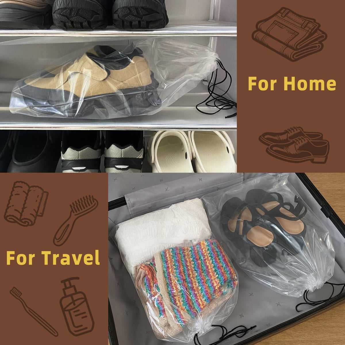 Frosted Drawstring Shoe Bag Set