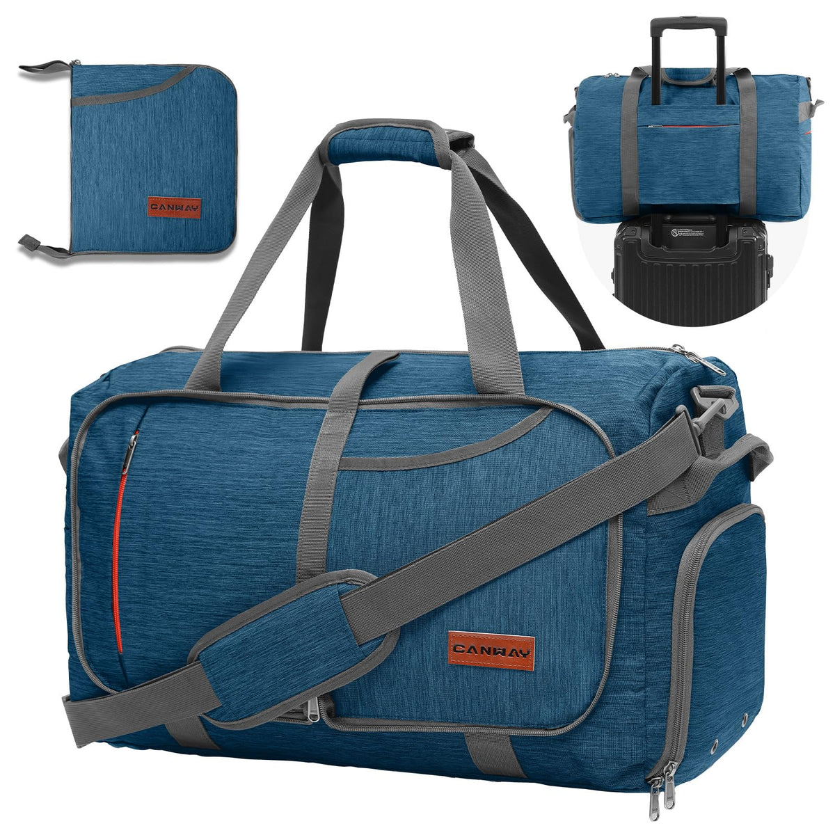 65L Foldable Duffel with Shoe Compartment