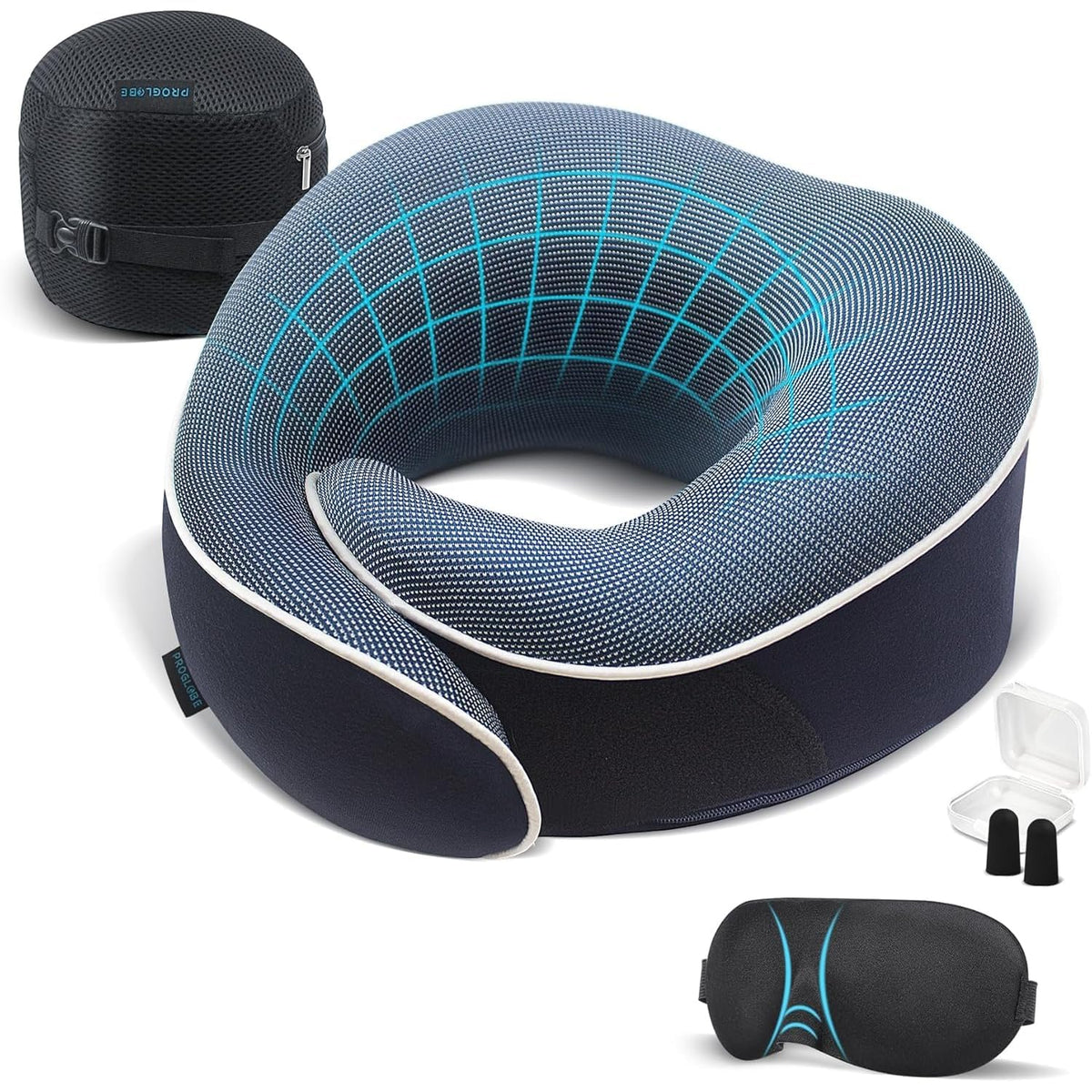 Memory Foam Travel Pillow Kit