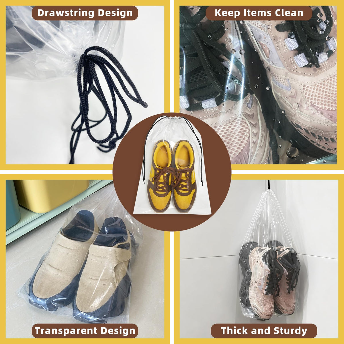 Frosted Drawstring Shoe Bag Set