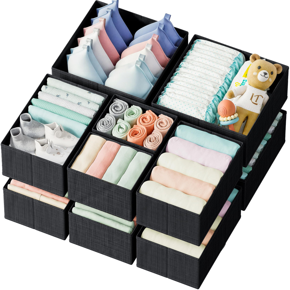 Twelve-Piece Drawer Clothing Organizer Set