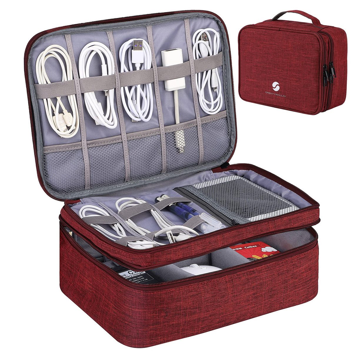 Adjustable-Divider Cable Organizer Bag