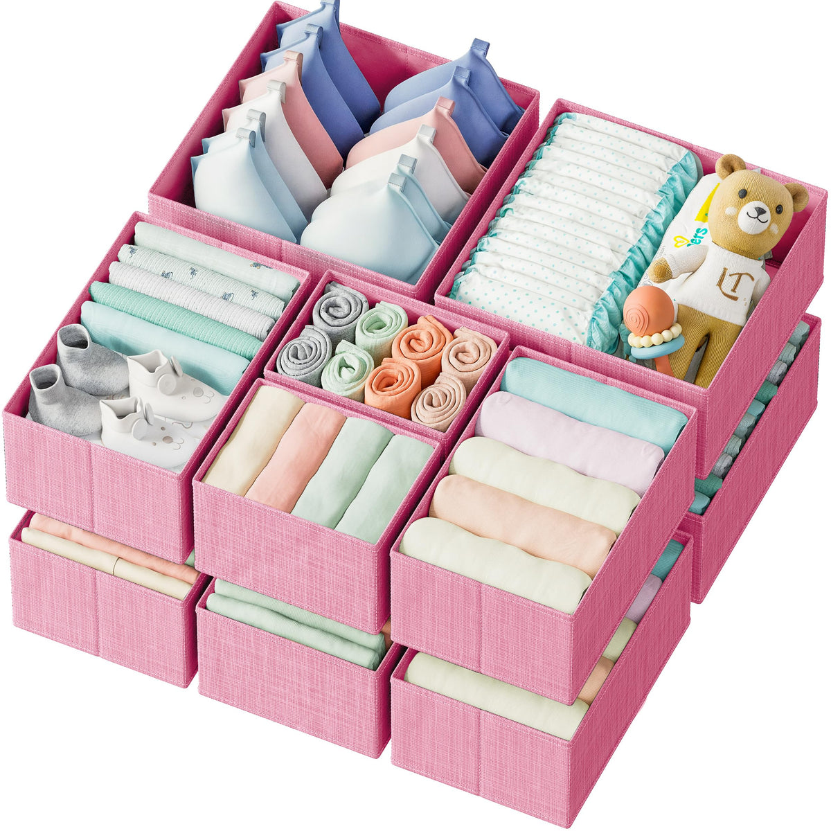 Twelve-Piece Drawer Clothing Organizer Set