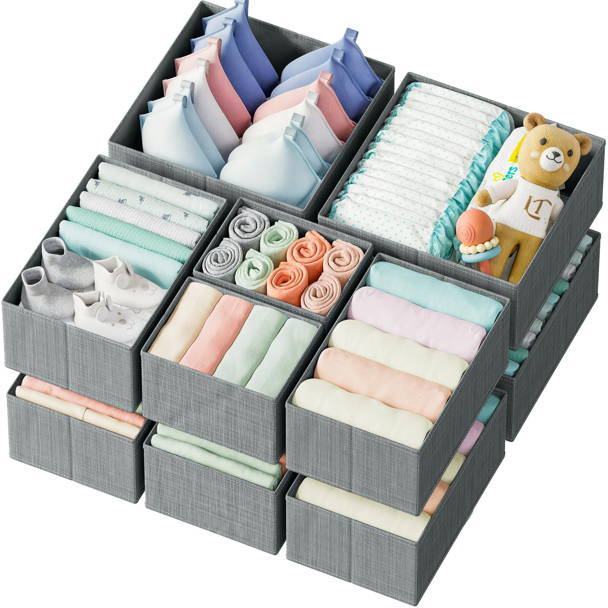 Twelve-Piece Drawer Clothing Organizer Set
