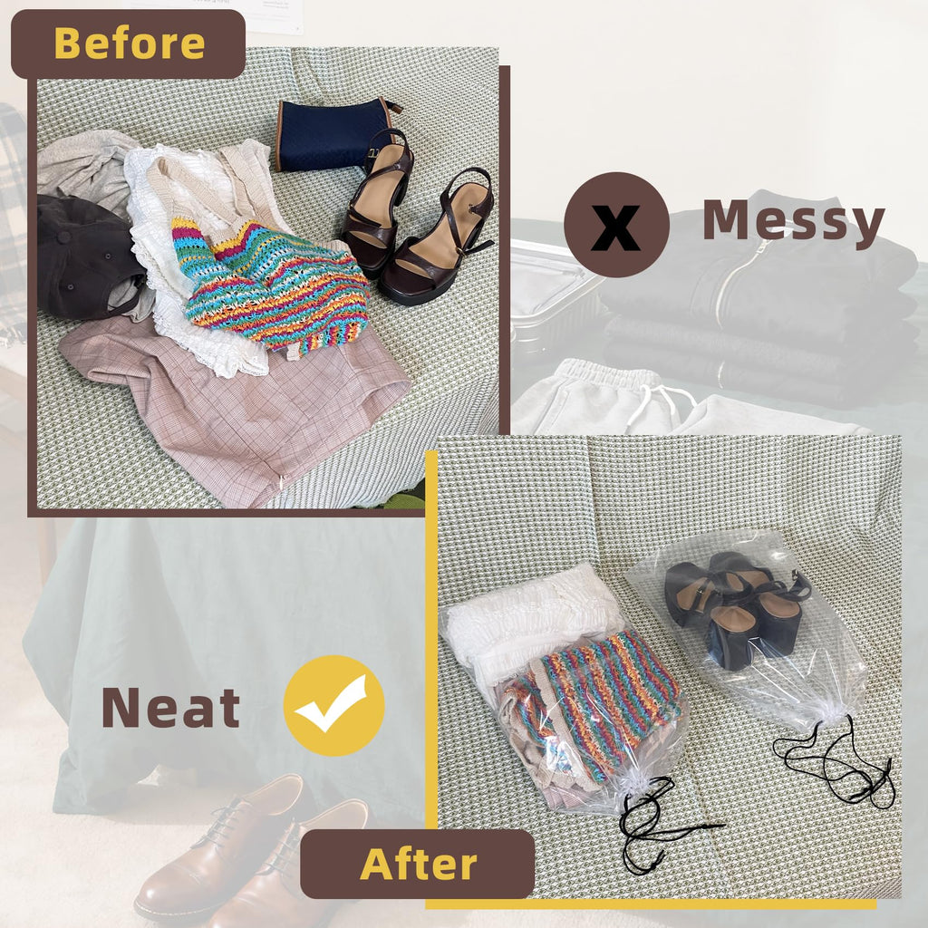 Frosted Drawstring Shoe Bag Set