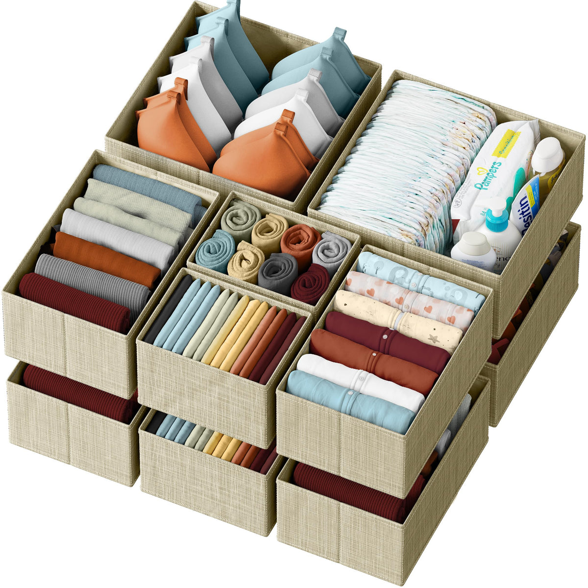 Twelve-Piece Drawer Clothing Organizer Set