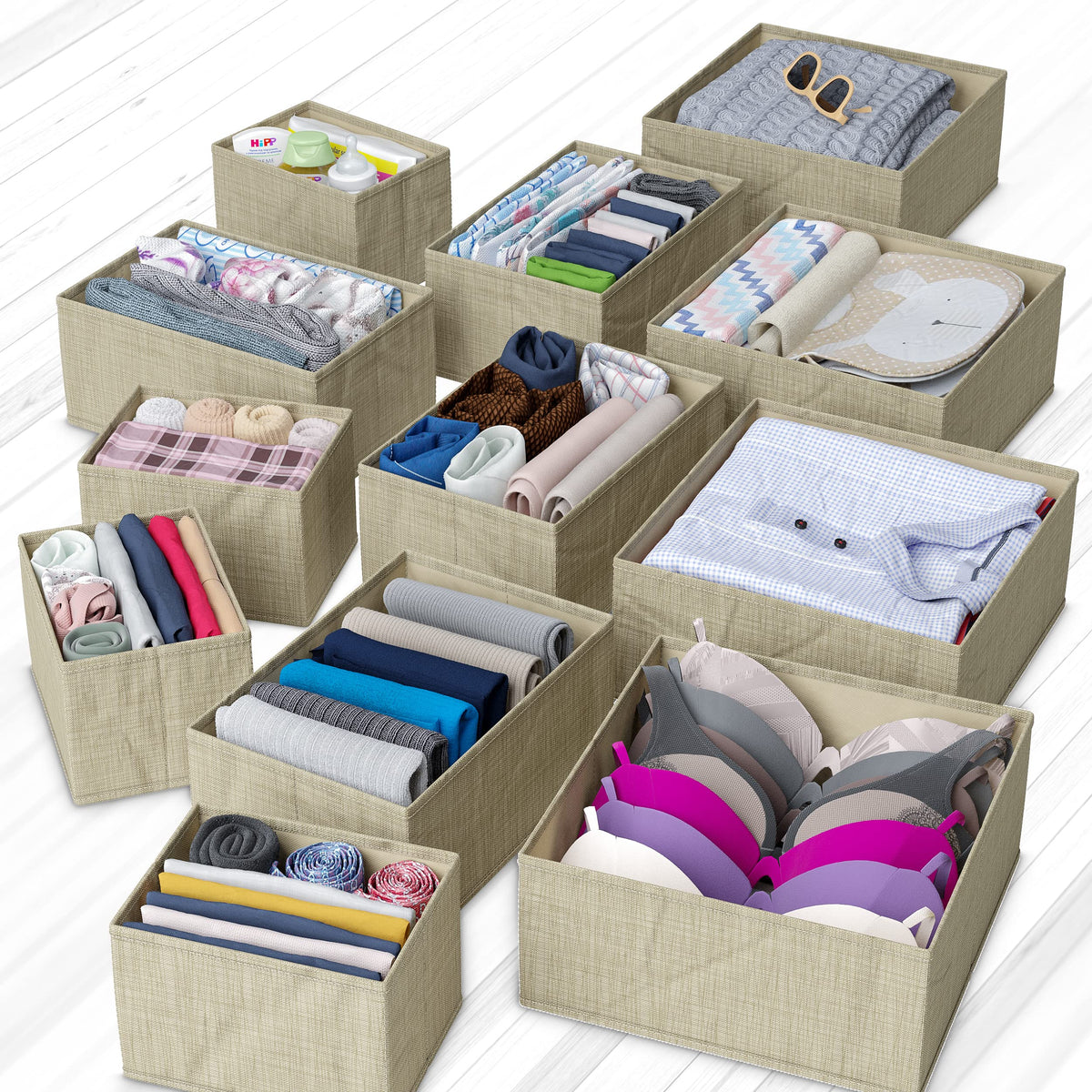 Twelve-Piece Drawer Clothing Organizer Set